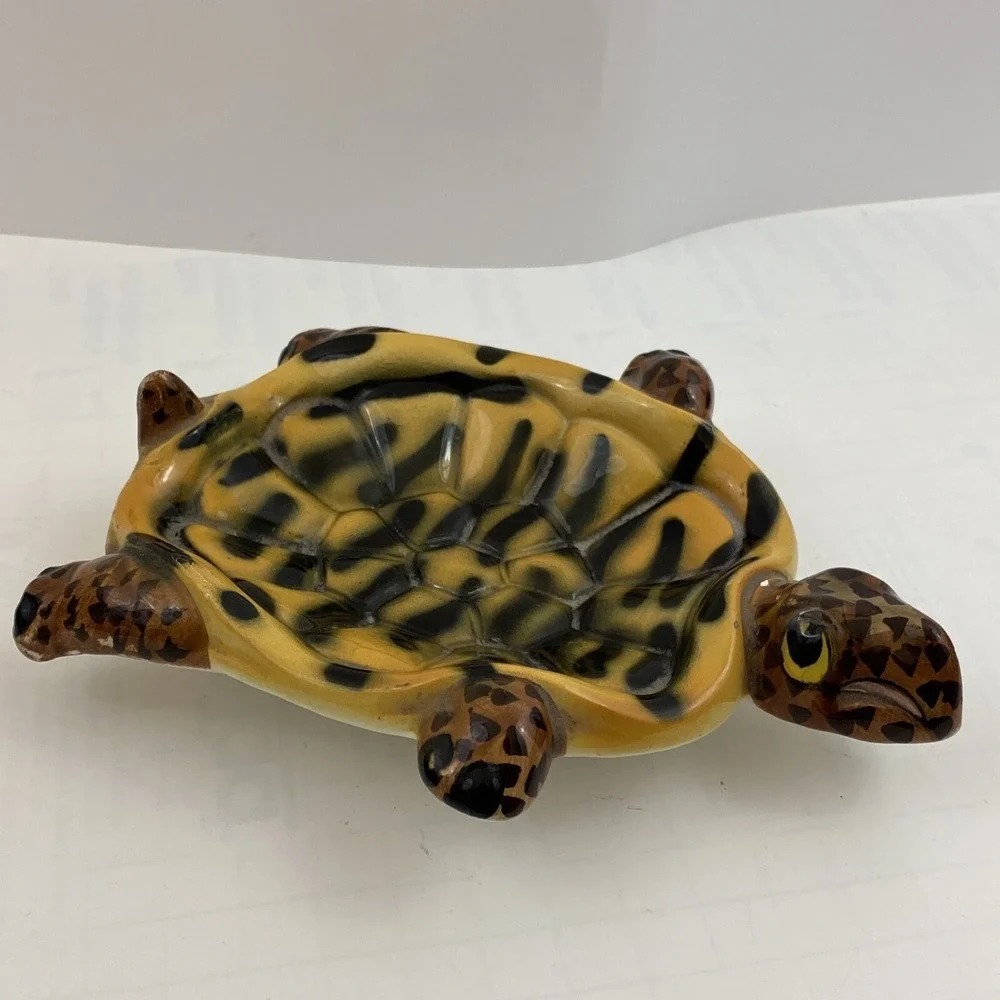 Vintage Tilso Japan Ceramic Sea Turtle Trinket Soap Holder Dish